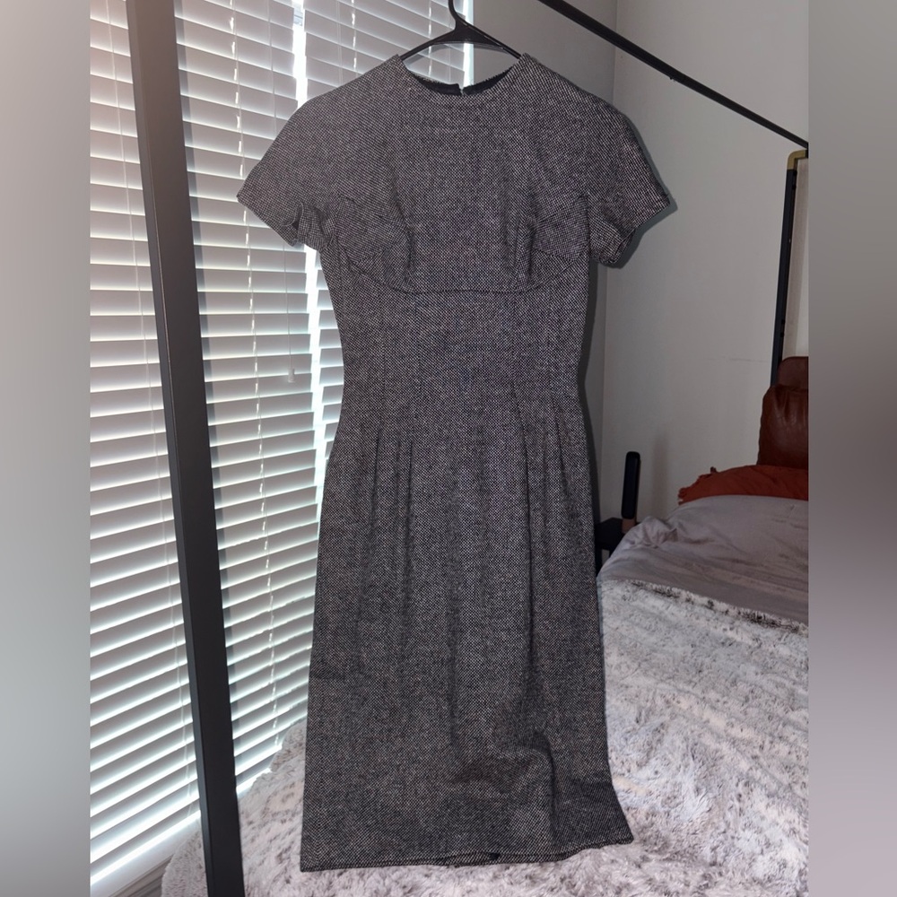 Vintage Mam’Selle By Betty Carol Dress!! Chic Charcoal Midi Dress.